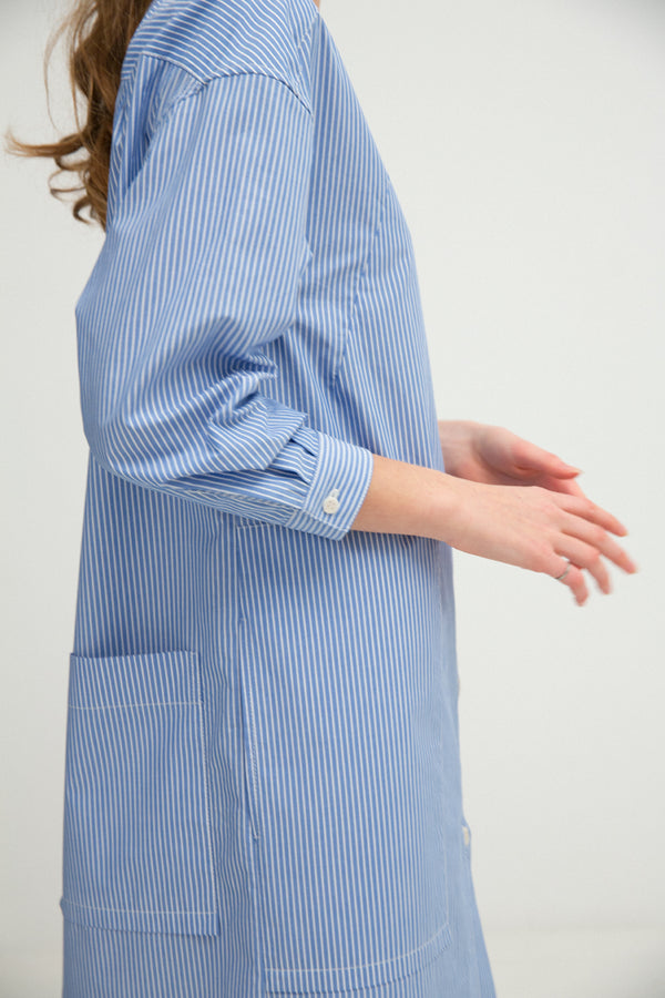Shirtdress No. 26: (French Blue Stripe)