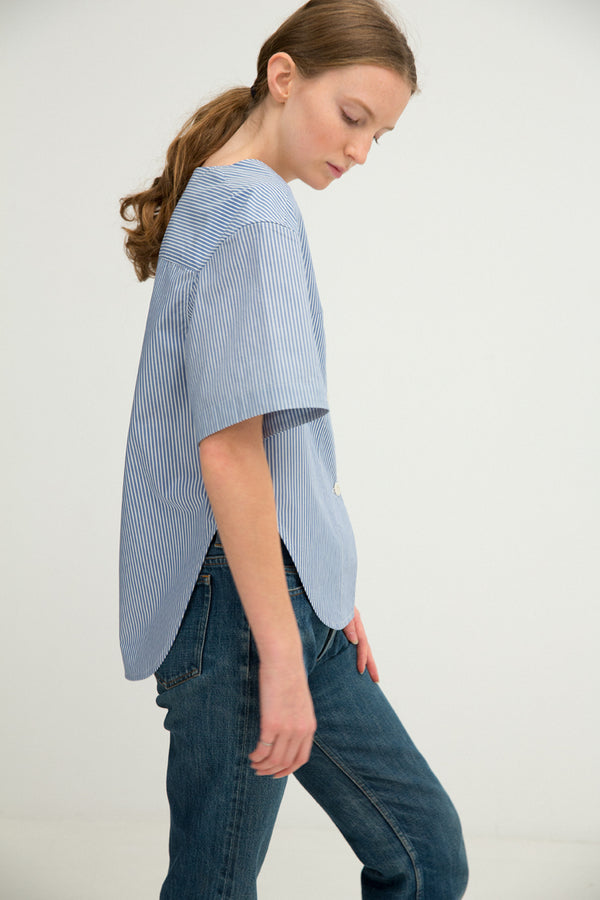 Shirt No. 24: (Denim Blue Stripe)